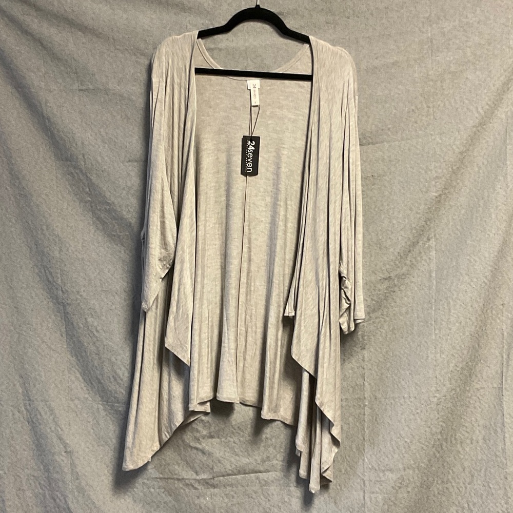 24Seven Light Gray Open-Front cardigan